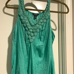 Teal Green Tank Top by Chaps- size Large